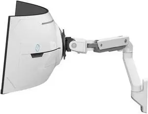 Ergotron - HX VHD Premium Heavy Duty Gaming Monitor Arm, Single Monitor Wall Mount - for 1000R Curved Ultrawide Monitors Up to 57 Inches, 9-14 Inches Depth, VESA 75x75mm or 100x100mm - White