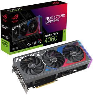 ASUS ROG Strix GeForce RTX(tm) 4060 OC Edition Gaming Graphics Card (PCIe 4.0, 8GB GDDR6, DLSS 3, HDMI 2.1a, DisplayPort 1.4a, Axial-tech Fan Design, Aura Sync, 0dB Technology)