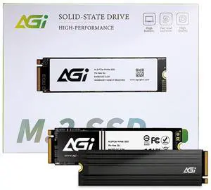 AGI 1TB SSD, AI828 PCIe NVMe 4.0 M.2 2280 Gen4x4 with Heat Sink, Read up to 7400MB/s, Work with PS5, 3D NAND Internal Solid State Drive - AGI1T0G44AI828