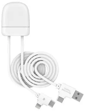 Xoopar - Multi USB Cable 4-in-1 with Smart Tracker Certified by Apple - Fast Charging 60W Data Transfer 1m Long - Connectors Type-C, Lightning, USB, USB-C - ICE TAG