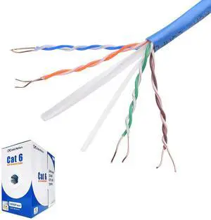 Cable Matters [UL Listed] 10Gbps in-Wall Riser Rated (CMR) 23AWG Bare Copper Cat6 Ethernet Cable - 1000ft, Cat 6 Ethernet Cable Spool, Cat 6 Cord Bulk, Blue