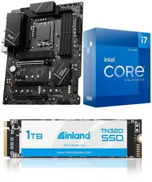 INLAND 3 in 1 Bundle: Intel core i7-12700K Desktop CPU+MSI Pro Z790-P WiFi DDR4 Motherboard+INLAND TN320 1TB NVMe SSD