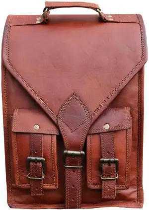jaald Convertible Leather 15.6" Laptop Bag Backpack Messenger Bag Office Briefcase