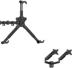 MOUNTUP Universal VESA Mount Adapter Kit Bundle with Dual Monitor Wall Mount for Max 32 Inch Computer Screen, VESA Bracket 75x75, 100x100