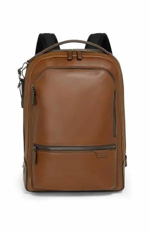 TUMI Harrison Bradner 14-Inch Backpack - Women's & Men's Professional Backpack for Business & Travel - Durable Backpack - Cognac Leather