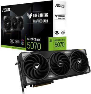 ASUS TUF Gaming GeForce RTX (tm) 5070 12GB GDDR7 OC Edition Gaming Graphics Card (PCIe(r) 5.0, HDMI(r)/DP 2.1, 3.125-slot, Military-Grade Components, Protective PCB Coating, axial-tech Fans)