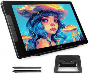 VEIKK Studio 16 Drawing Tablet with Screen, 15.6 Inch Pen Display Full-Laminated Anti-Glare Glass (125% sRGB),16384 Pressure Battery-Free Pen (2 Pcs), 5 Shortcut Keys and Quick Dial, Adjustable Stand