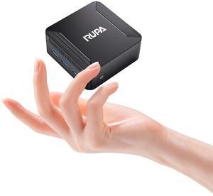 RUPA Mini Pc Windows 11, N100 Mini PC 8GB DDR5 RAM 256GB 2.5''SSD, Micro PC Support Real 4K HDR 10+ Triple Display, WiFi6, BT5.2, USB3.0, Gigabit Ethernet Mini Computer for Home/Office Black