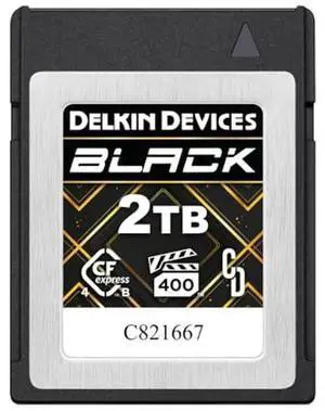 Delkin Devices Black 2TB CFexpress(tm) Type B 4.0 VPG400 Memory Card - High-Speed Performance for Professional Photography & Videography (2TB)
