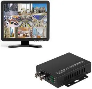 Eyoyo 17 inch LCD Monitor and TVI/CVI/AHD to HDMI Converter Adapter