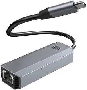 Minthouz USB-C to Ethernet Adapter 5Gbps, RJ45 to USB C 5 Gigabit LAN Network Adapter, Grey Aluminum Case Ethernet to USB Network Dongle Compatible with Laptops, Computers, MacBook, Surface and More