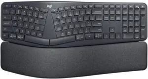 Logitech ERGO K860 Wireless Ergonomic Keyboard - Split Keyboard, Wrist Rest, Natural Typing, Stain-Resistant Fabric, Bluetooth and USB Connectivity, Compatible with Windows/Mac, Black
