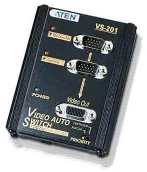 ATEN VS201 - Aten 2 to 1 Video Switch 2 x D-Sub (HD-15) Computer, 1 x D-Sub (HD-15) Monitor - 1024 x 768 @ 85 Hz - SVGA