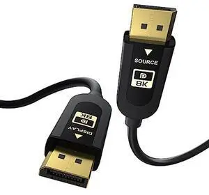 FIBBR 16K Fiber Optic DisplayPort Cable 2.1, VESA Certified Active DP Cable 66ft, 40Gbps Display Port Cord Support 16K@30Hz, 10K@30Hz, 8K@60Hz, 4K@165Hz, HDR, HDCP2.2, DSC 1.2a for Gaming Monitor PC