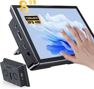 8 Inch Touchscreen for Raspberry Pi,5-Point 1280 * 800 IPS Touchscreen Portable Monitor with HDMI Interface Dual-Speaker for Raspberry Pi 5/4B/3B+/3B/B+ Jetson Nano Win11/10/8/7 (8'' 1280 * 800)