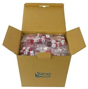 ICC CAT6 Keystone Jack with Slim Profile 180 Degree Punch Down, RJ45 UL Listed PoE++ TAA Compliant for Wall Plate or Patch Panel, Works with JackEasy Termination Tool, White 400 Pack