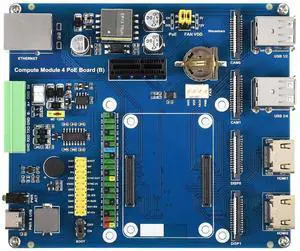 Waveshare Raspberry Pi Compute Module 4 IO Board with PoE Feature (Type B) Suitable for Variants of CM4