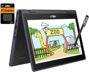 ASUS Chromebook Flip CR11 2-in-1 (11.6" Touchscreen, Intel N100, 4GB RAM, 96GB Storage), Ruggedized & Water Resistant, Convertible Students & Home Laptop, IST Pen, Long Battery Life, Chrome OS