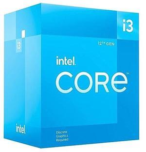 Intel(r) Core(tm) 12th Gen i3-12100F desktop processor, featuring PCIe Gen 5.0 & 4.0 support, DDR5 and DDR4 support. Discrete graphics required.