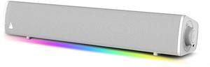 Sound Blaster GS3 (White) Compact RGB Gaming Soundbar with SuperWide Technology, Powered via USB, Bluetooth 5.4, Headphone-Out Port, for PC and Mac