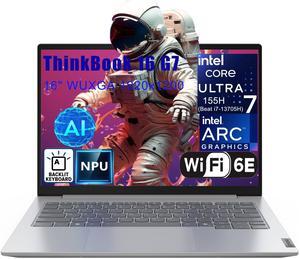 Lenovo Thinkbook 16 Ultra 7 155H Premium Laptop Computer Intel 16-Core 16" FHD 16GB DDR5 512GB SSD Arc Graphics Backlit Keyboard Thunderbolt Win 11 Pro NPU AI Experience Copilot Business Laptop AZXUT