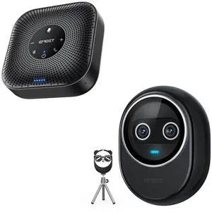 EMEET Piko+ 4K Webcam for Streaming and M0 Plus Bluetooth Speakerphone