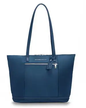 Briggs & Riley Expandable Tote Bag for Women & Men - Nylon Tote Bag for Weekend Travel, Work, & School, Carry On Handbag with 4" Expansion, Smooth Zipper Closure, Fits 13" Laptop - Rhapsody, Navy