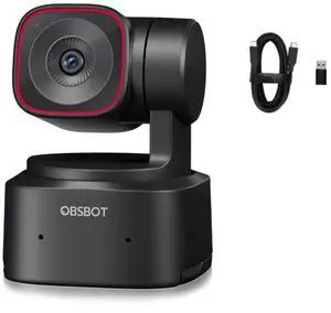 OBSBOT Tiny 2 Lite AI-Powered 4K UHD PTZ Webcam,1/2" CMOS 4X Digital Zoom, AI Auto Tracking, Auto Zoom, Gesture Control 2.0, Beauty Mode,Preset Modes,LiveStream for Game/Meeting/Online Educate