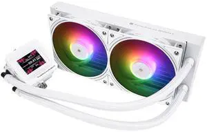 Thermalright FW SE 240 ARGB White-AIO CPU Liquid Cooler,IPS LCD Screen with 320 * 240 Resolution,for AM4/AM5,Intel LGA1700/1851,2-inch Magnet-Absorbent LCD Screen for Images-White,PC CPU Water Cooler