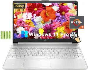 HP 15 15.6 FHD Touchscreen Business Laptop Computer, AMD Ryzen 7 4700U 8-Core, 16GB RAM 1TB PCIE SSD, AMD Radeon Graphics, Numeric Keypad, Wi-Fi5, SD Card Reader, Type-C, Windows 11 Pro, w/Battery