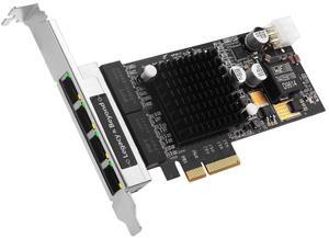 SIIG 4 Port Gigabit Ethernet PCIe Card with PoE (Power Over Ethernet) - Intel i350-T4, PoE+, 30W Per Port, VLAN, Dual-Profile Brackets (LB-GE0811-S1)