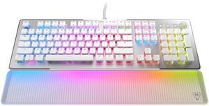 Turtle Beach Vulcan II Max - Optical-Mechanical PC Gaming Keyboard, Customizable RGB Illuminated Keys and Palm Rest, Smart Keys, Titan II Smooth Linear Switches, 200M Keystroke Durability - White