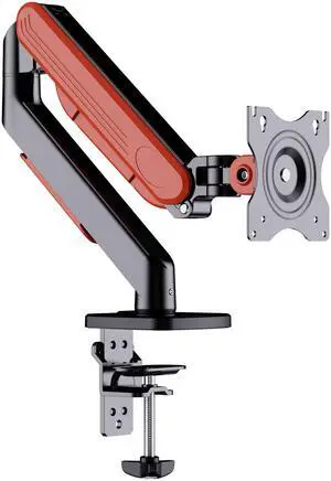 ArcadeX Single Monitor Mount, 13 to 32 Inch Gas Monitor Arm, Adjustable Stand, Vesa Mount with Clamp and Grommet Base - Fits 4.4 to 22lbs LED Computer Monitors (Black with Orange)