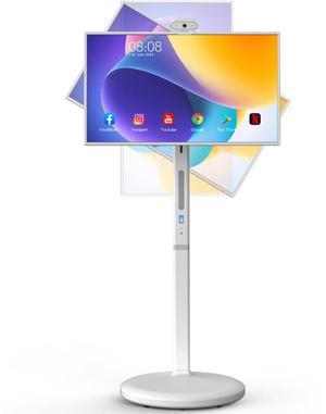 Armerboard Portable TV 32" 1080P 8GB RAM and 128GB ROM Touch Screen Monitor on Wheels, Android OS 13 Built-in Battery 8H Video Play Time, Full Rotation Rolling Tablet Voice Control for Home, Outdoors
