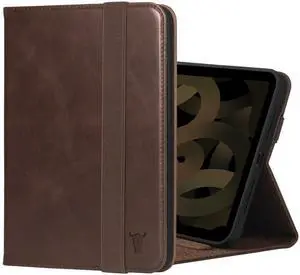 TORRO Case Compatible with iPad Mini 7/6 - Genuine Leather iPad Mini 7th / 6th Generation (2024/2021) Cover with Stand Function, Apple Pencil Connectivity and Wake Sleep Function (Dark Brown)