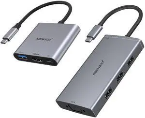 3 in 1 USB C to HDMI Multiport Adapter with 4K HDMI Output & 8 in 1 USB C Docking Station Dual Monitor for Dell/HP/Lenovo/Surface Laptop with 2hdmi dp vga