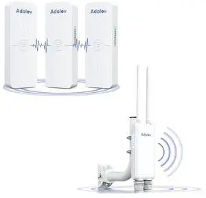 AdaLov CPE881 3 Pack Wireless Bridges, Point to Point Gigabit WiFi Bridge with 2 1Gbs LAN Ports+Adalov Outdoor Wi-Fi Access Point with Bracket Mount, 1200Mbps Long Range WiFi Extender, Dual Band