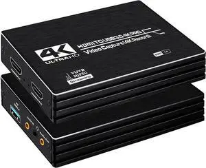 AMANKA Capture Card for 4K Record Game Capture Card with Streaming 4K HDMI Loop-Out Microphone Audio Video 1080P HDMI to USB 3.0 Video Capture Card for Gaming/Live Streaming/Video Conference