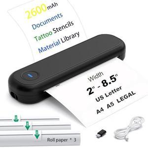Bluetooth Portable Thermal Printers Wireless for Travel, Inkless Printer Support for 8.5"x11" US Letter & Legal A4 & A5 Thermal Paper, Compatible with iOS, Android, Laptop & USB for Office Car Home