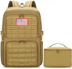 BERTASCHE Lunch Backpack, Laptop Backpack 15.6 inch Work Backpack w/Insulated Cooler Lunch box for Men Women, Casual Daypack for Work Commuter Picnic College,Khaki