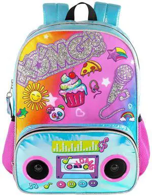 Fashion Angels XOMG POP! Backpack with Built-in Bluetooth Speakers in Turquoise - Adjustable Straps, Spacious Compartments, Lightweight, Official XOMG POP! Merchandise, Perfect for Kids & Tweens