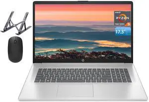 HP 17 Laptop, 17.3" FHD Display, 64GB RAM, 1TB SSD, AMD Ryzen 5 Processor(Beats i7-1165G7, Up to 4.3GHz), Webcam, Numeric Keypad, Long Battery Life, Windows 11 Home, Alpacatec Accessories, Silver