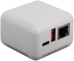USB 2.0 Network Print Server, Supports Image Printing, Type C Chargeing, Printer USB Port, Computer Print Server Adapter, Plug and Play, 100-240V (US Plug)
