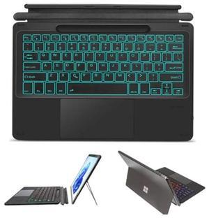 Bluetooth Keyboard for Microsoft Surface Pro 11/Pro 10 2024/Pro 9/Pro 8/Pro X 13 Inch, Wireless Touch Trackpad Thin Keyboard, 7 Colors Backlit Detachable with Pen Holder