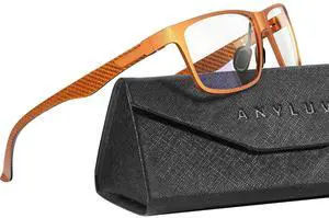 ANYLUV Blue Light Blocking Glasses Men Computer Gaming Glasses Lightweight Al-Mg Metal Anti Eyestrain Eye Protection