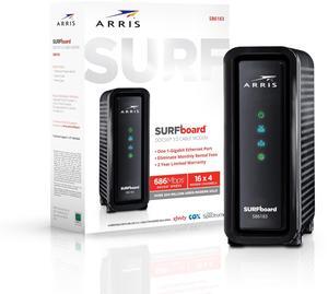 ARRIS (SB6183) Cable Modem - Fast DOCSIS 3.0 16x4 Gigabit Cable Modem, For Comcast Xfinity, Cox, Spectrum and more, 1 Gbps Port, 400 Mbps Max Internet Speed, 2 Year Warranty