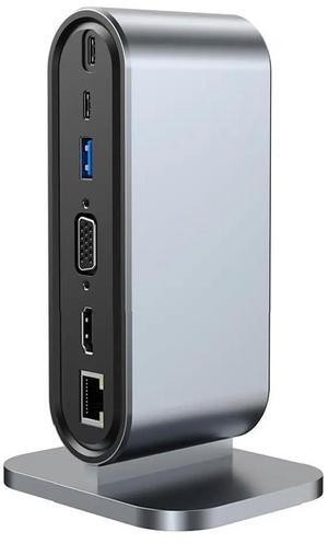 12 in 1 USB C Hub Multifunction Type C Docking Station for Laptop Computer Integrated Cable USB 3.0 - up to 5 Gbps Transfer Large Files in Seconds