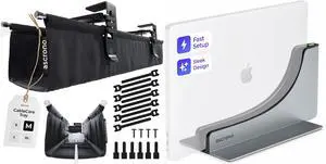MacBook Pro Docking Station & Cable Tray Bundle: Docking Station for MacBook Pro 13, 15, 16 (2016-2020, 13" M1 & M2 2022) with TouchBar & No Drill Under Desk Cable Management Tray 27.3"