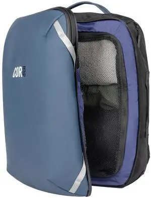 COR Surf Carry On Travel Backpack with Secret Passport Pockets | Carry-On Luggage Backpack With YKK Zippers for Men and Women | The Island Hopper (28L, Navy Blue)