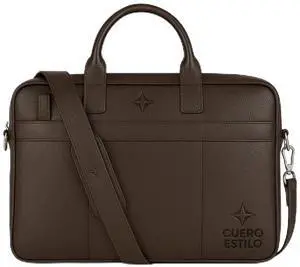 Cuero Estilo Leather Laptop Bag - Handcrafted Floater Leather, Multipurpose Business, Office & Travel Bag with Laptop Sleeve & Trolley Strap - Durable, Lightweight.